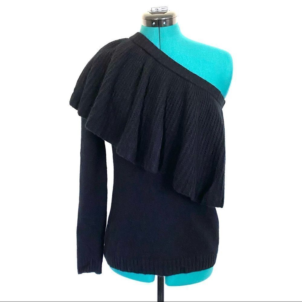 Bloomingdale AQUA 100% cashmere one shoulder sweater